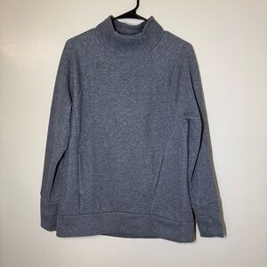 Fabletics Heather Gray Mock Neck Activewear Sweatshirt
